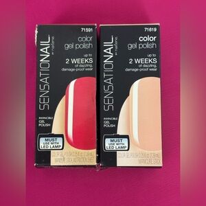 Sensationail Gel Polish, 0.25 oz, (Pink Daisy & Evening Sand) Bundle of 2. NWT